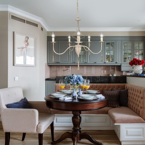 Люстра подвесная большая 5 ламп с подвесками S3145-5