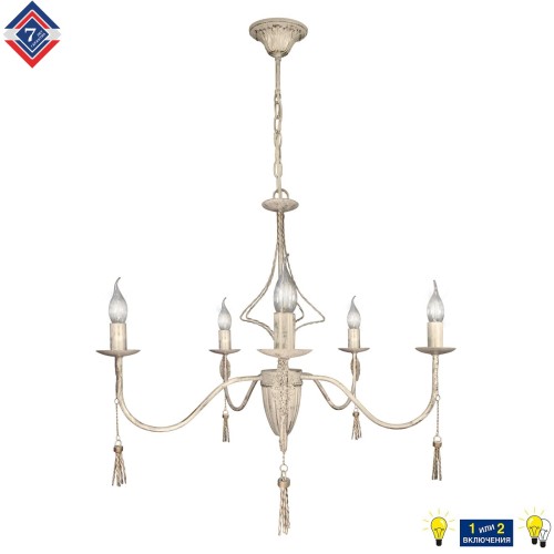 Люстра подвесная большая 5 ламп с подвесками S3145-5